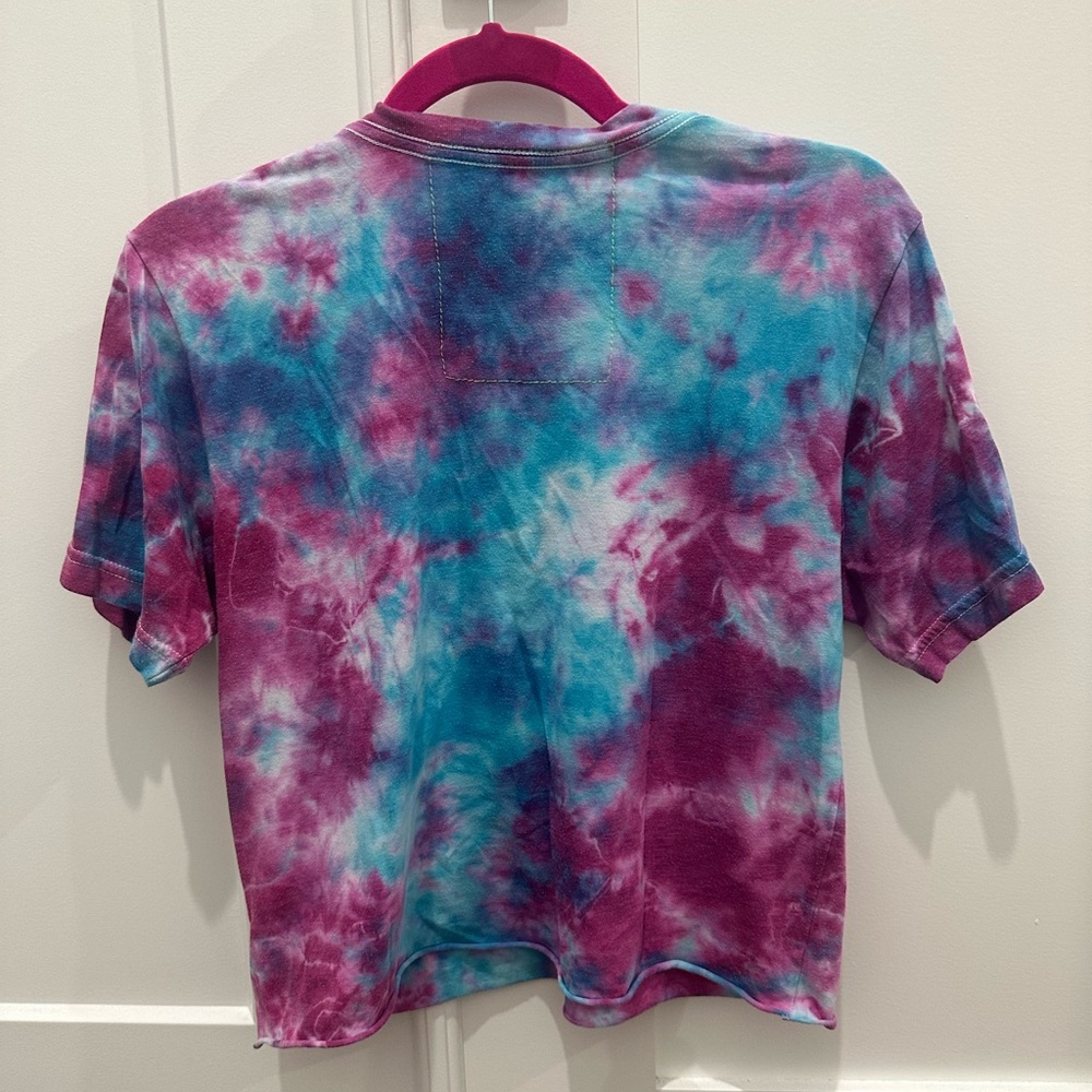 Aviator Nation Pink & Aqua Tie-Dye V-Neck Tee Size S - Picture 5 of 5
